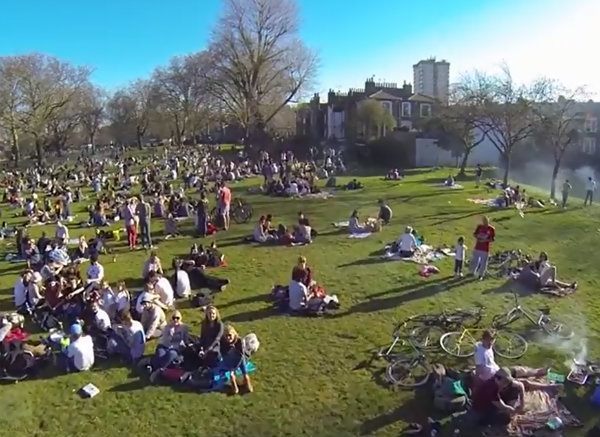 Drone copter video of Hackney, London