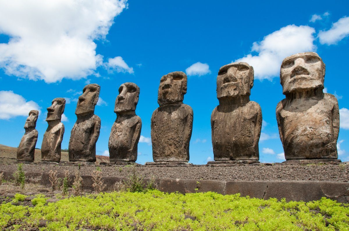 Moais Ahu Tongariki, Easter Island, Chile