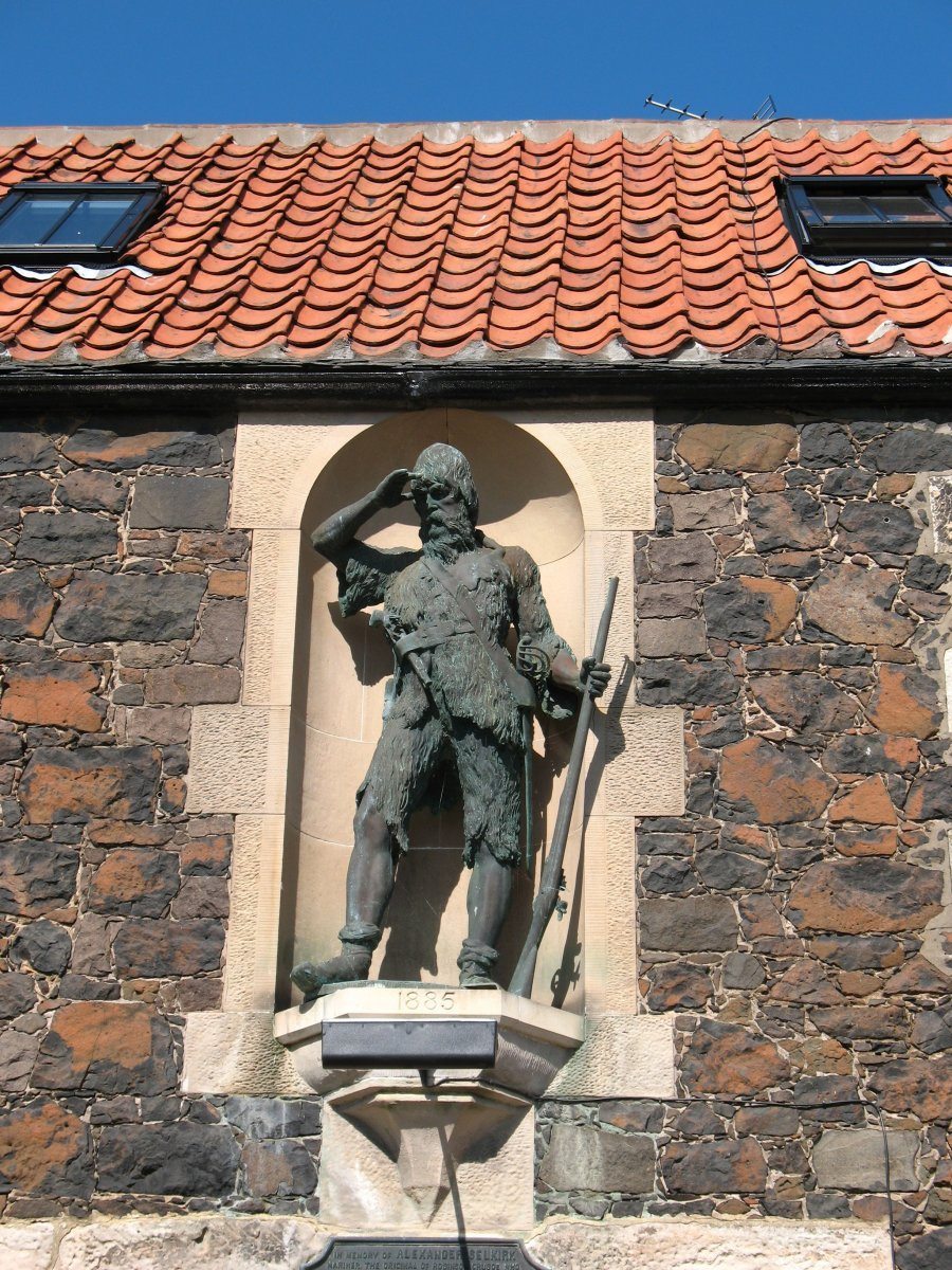 Statue of shipwreck survivor Alexander Selkirk in Fife, Scotland