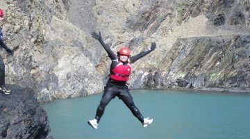 Coasteering off the cliffs of Wales