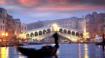 Venice gondola at night