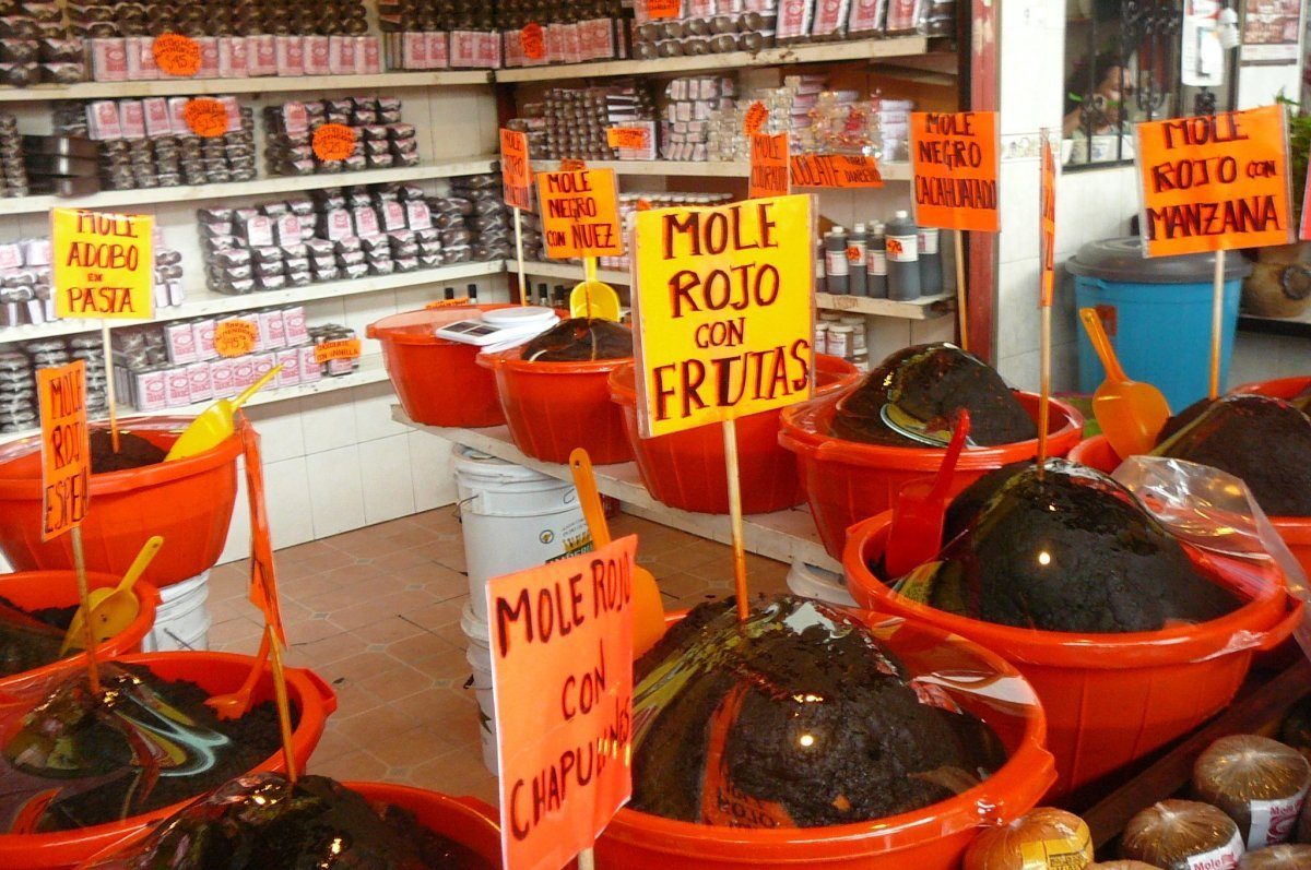 mole at the Oaxaca market