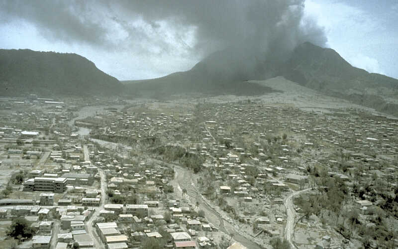 Montserrat volcano obliterating its capital city