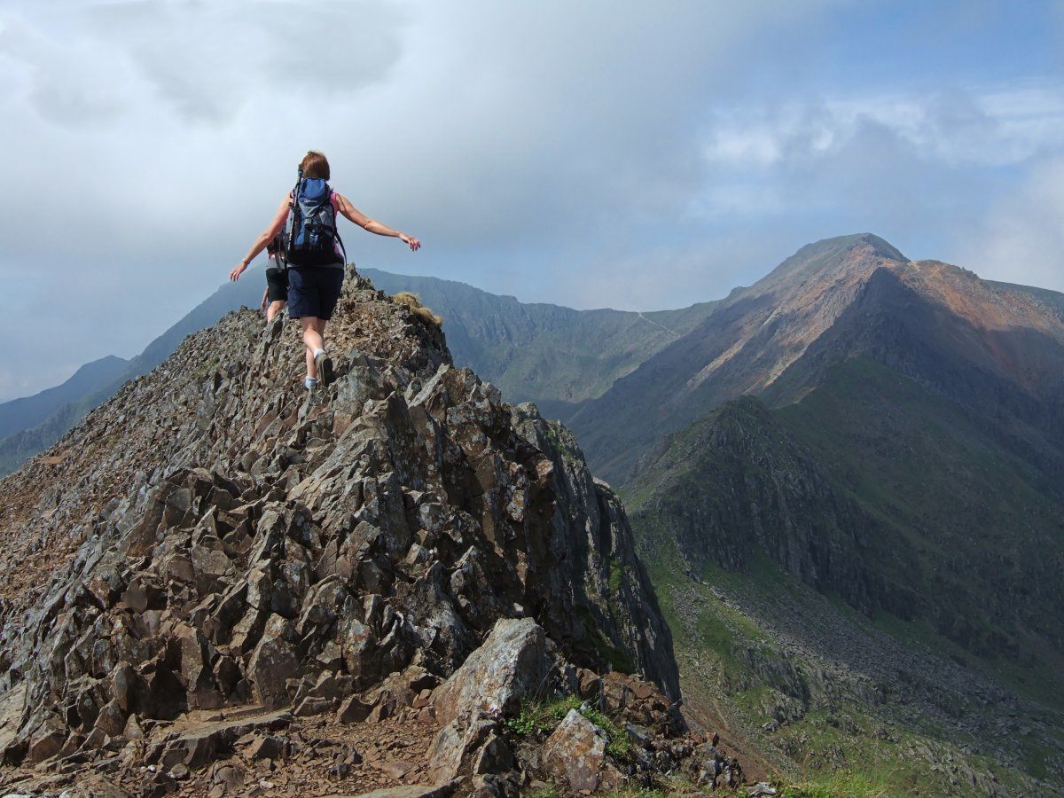 Climbing the rocky ridges of Snowdon
