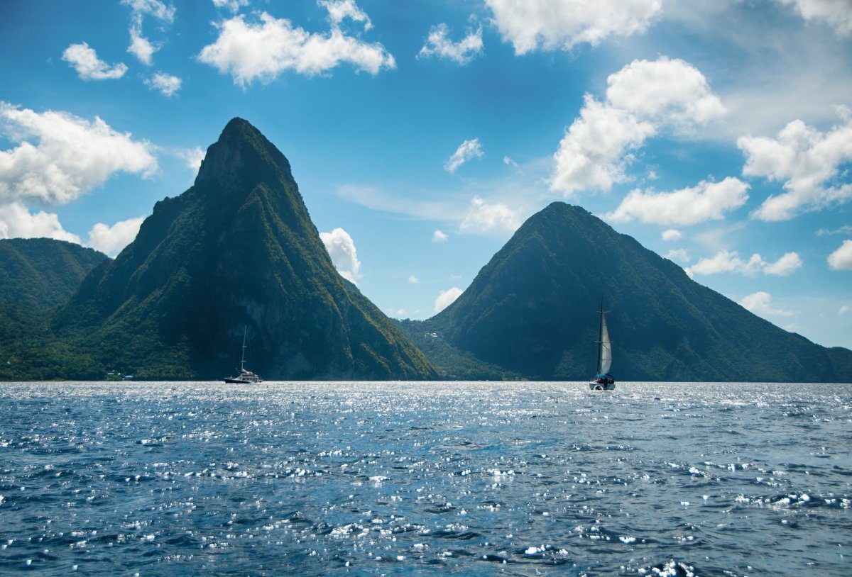 Matt and Luciana had a honeymoon between St. Lucia's twin Pitons.