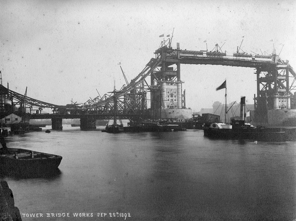 Tower Bridge under construction