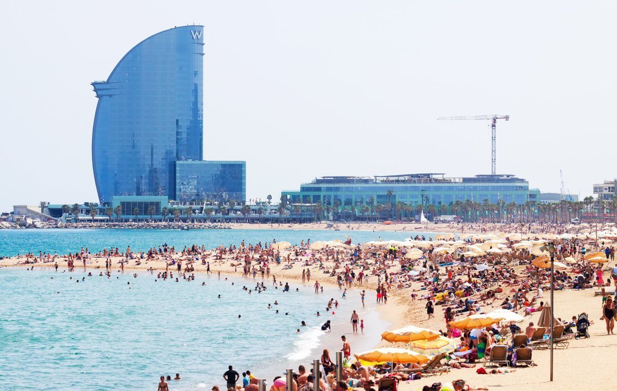 Barcelona Spain facts say Barceloneta Beach is popular
