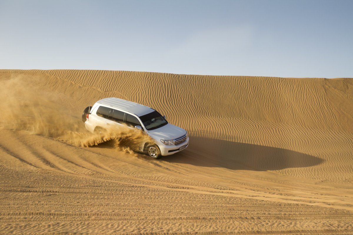 Dune bashing on a 4x4 desert tour