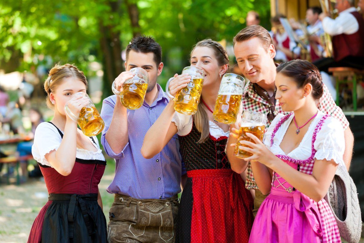 Interesting facts about Germany, enjoying beers at Oktoberfest.