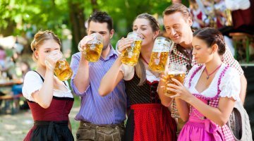Interesting facts about Germany, enjoying beers at Oktoberfest.