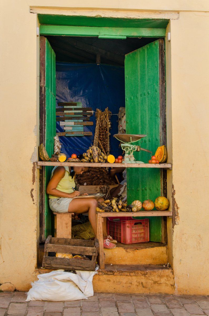 Typical sparsely stocked food store in Cuba.