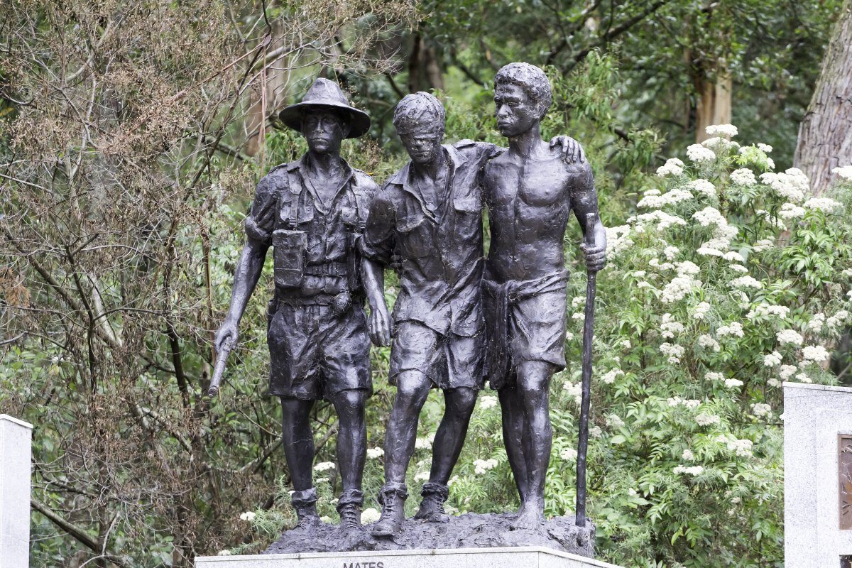 Statue Depicting the Lives of Those Who Fought in the Second World War on the Kokoda Trail