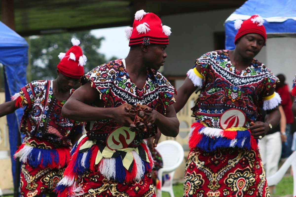 Nigeria Igbo Men Are Performing A Traditional Dance