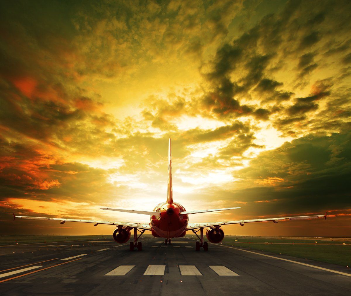 Passenger Plane Ready To Take Off