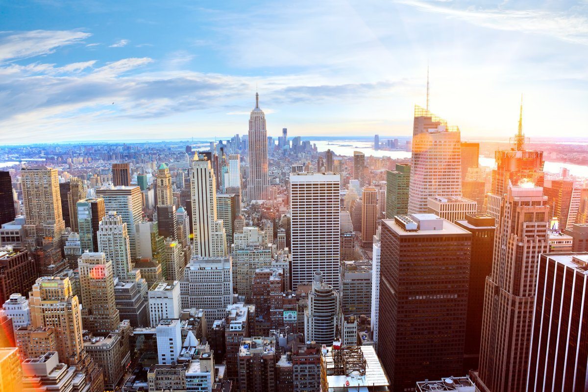 Aerial View Of Manhattan Skyline