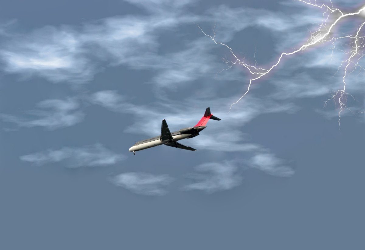 Airplane in A Lightening Storm.
