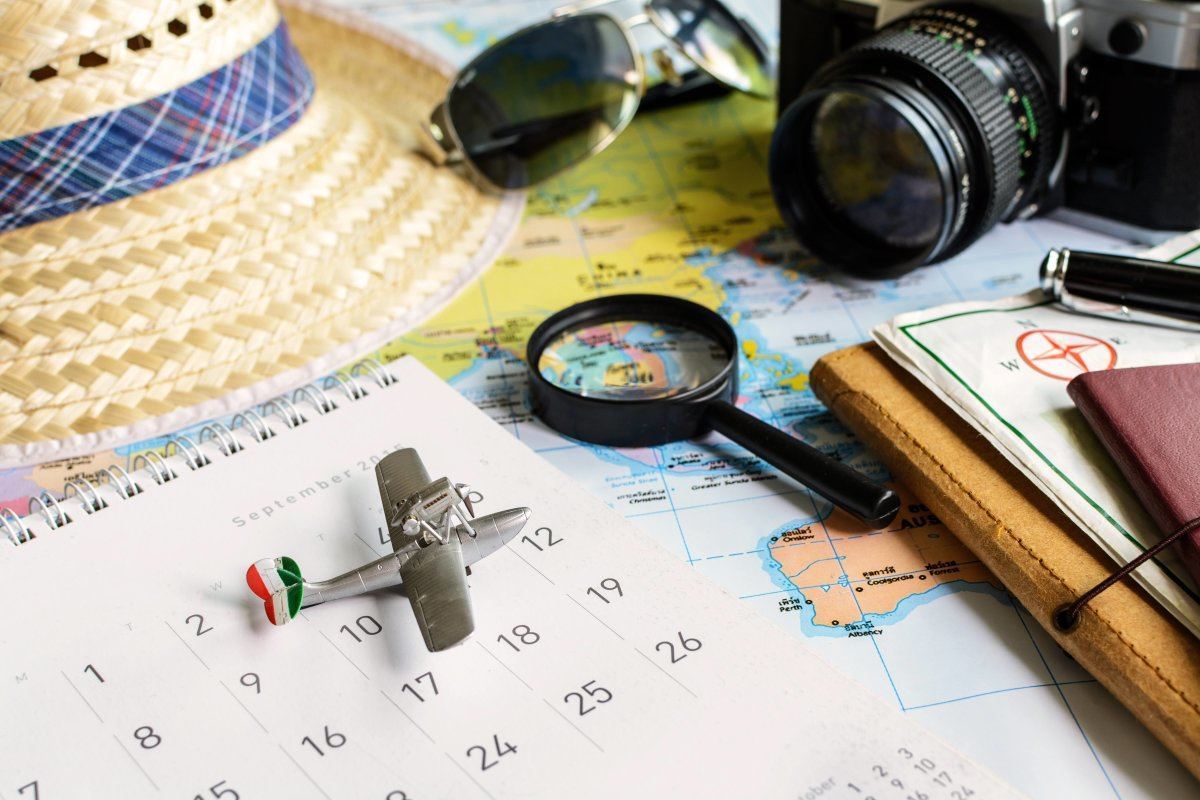 Diary And Calendar with Plane