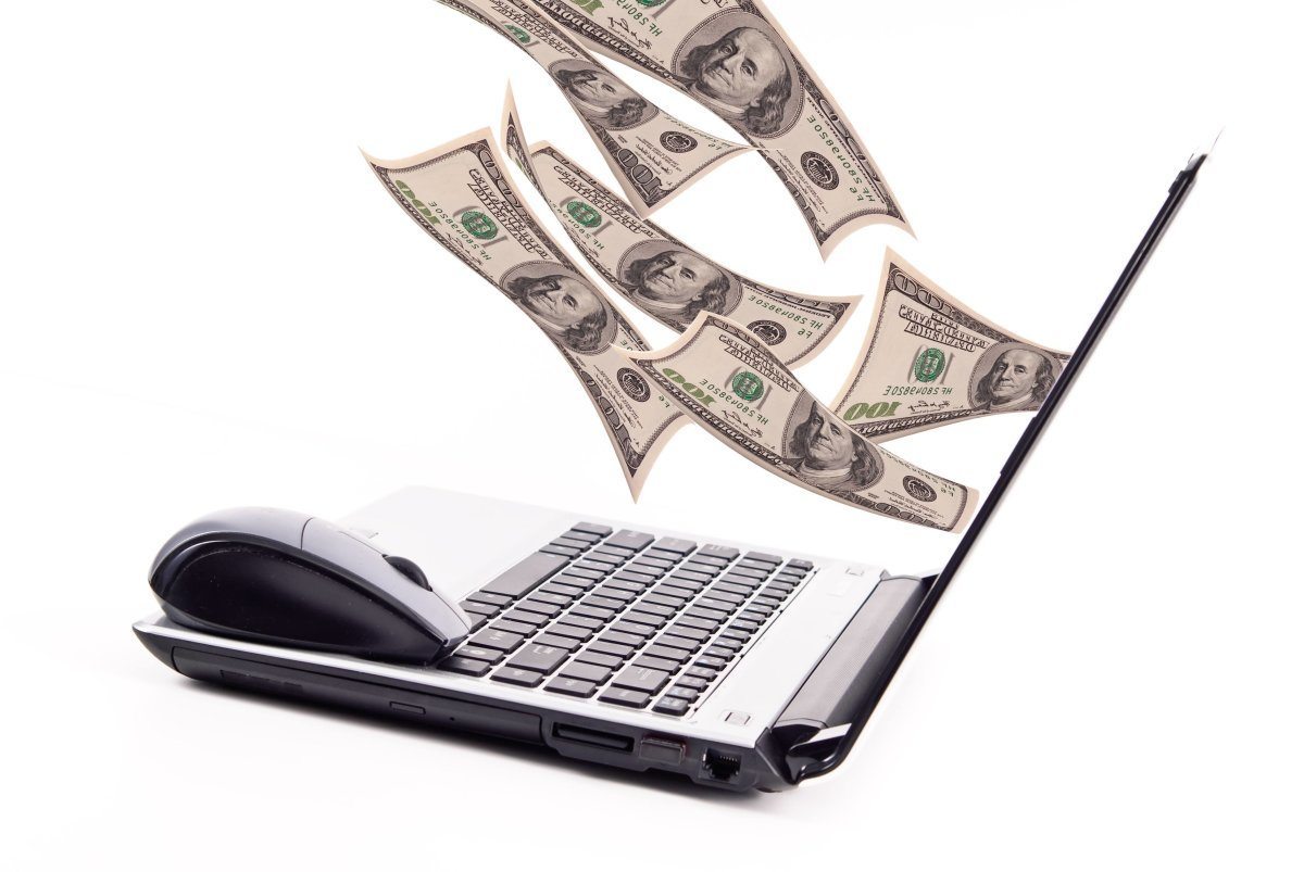 Explosion Of Money From Laptop