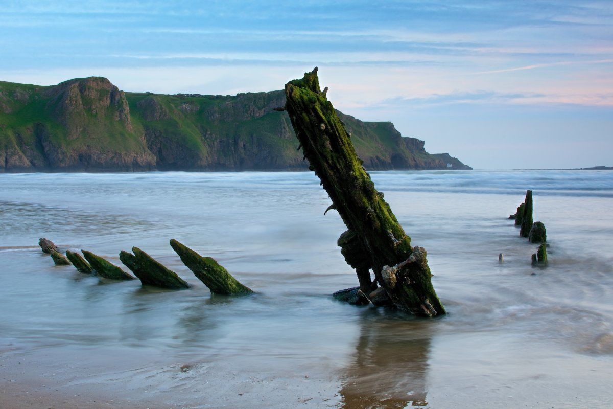Helvetia Shipwreck At Rhossili Beach