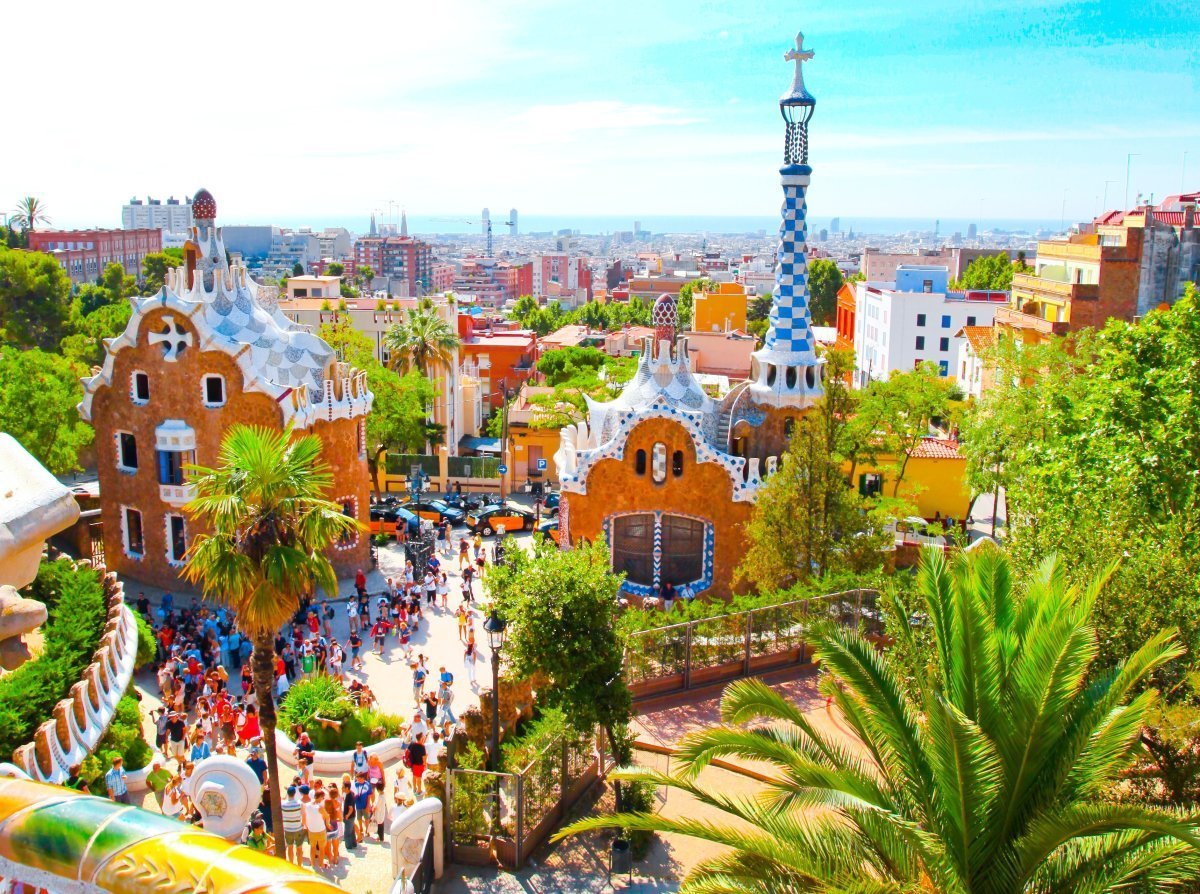 The Famous Park Guell In Barcelona