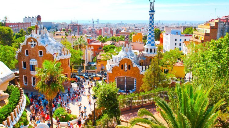 The Famous Park Guell In Barcelona