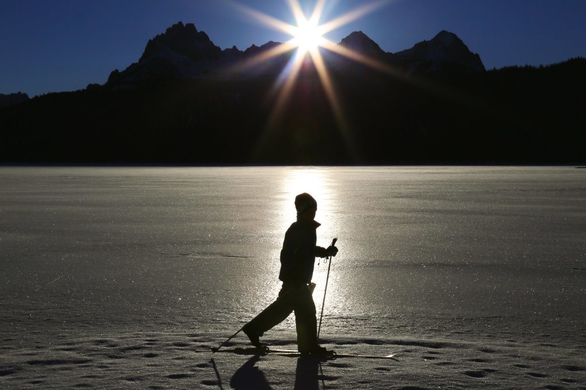 Cross Country Skier In Idaho Wilderness