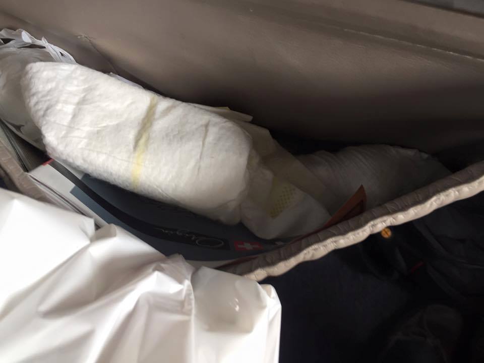 dirty diaper in airplane