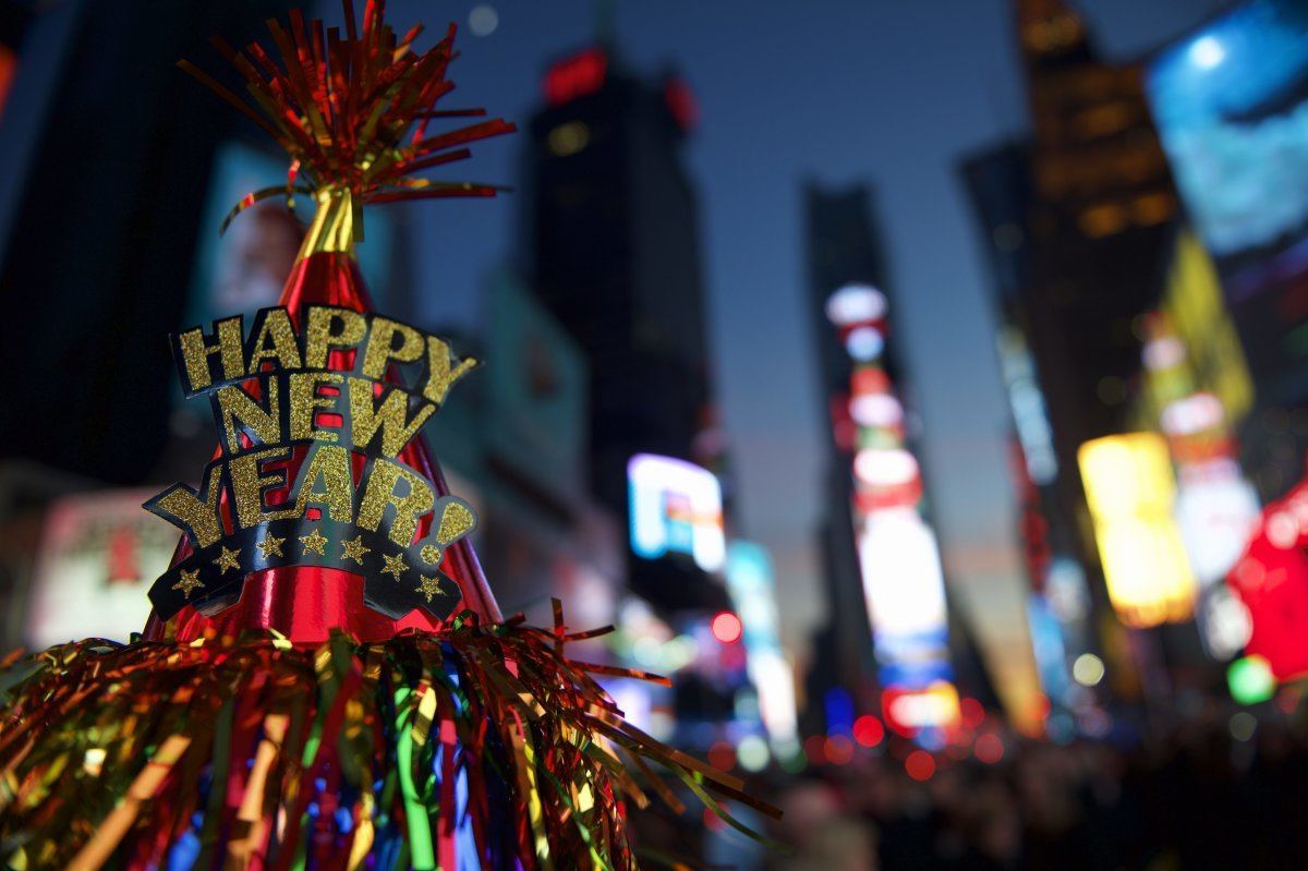 Happy New Year Hat In Times Square New York City