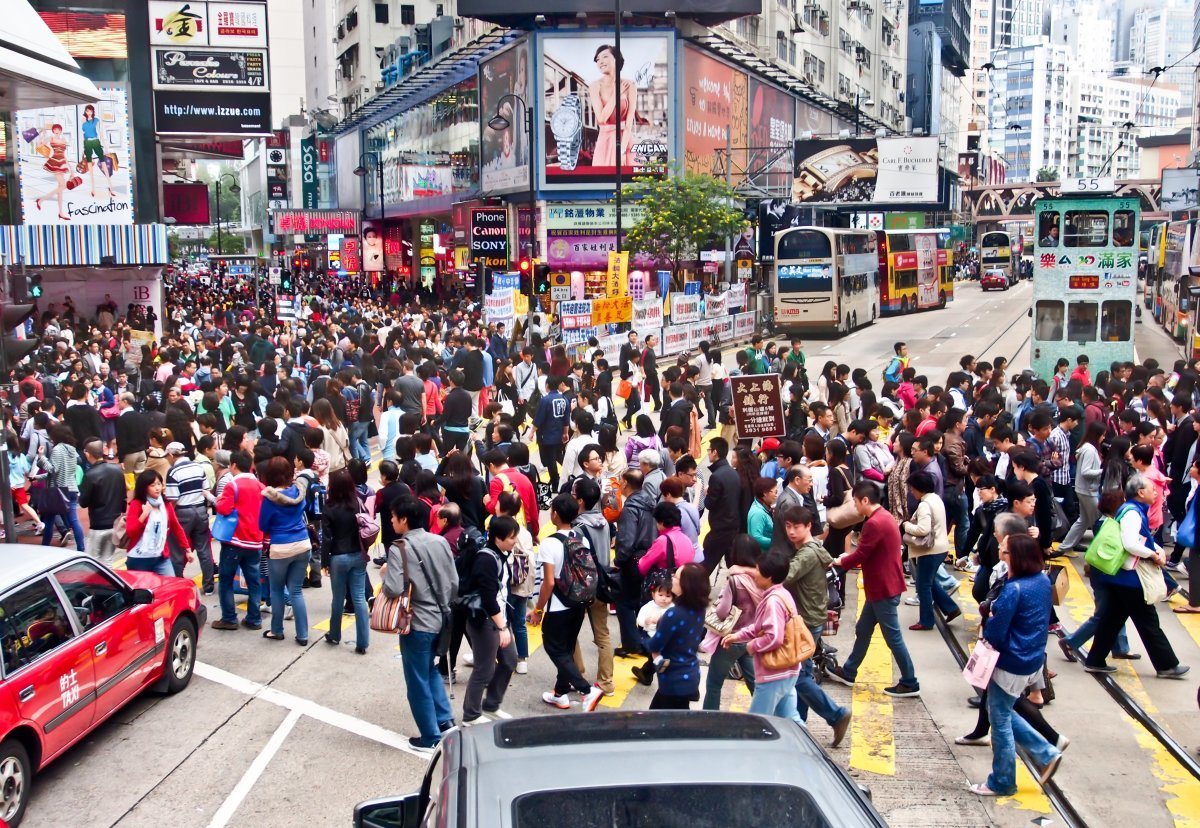 Hong Kong - Shoppers And Visitors Crowd