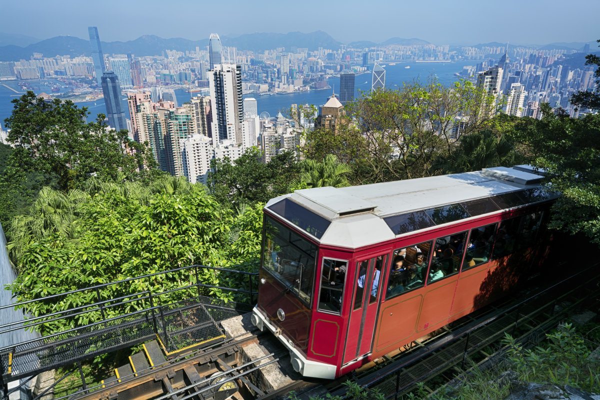 The Peak Tram In Hong Kong.