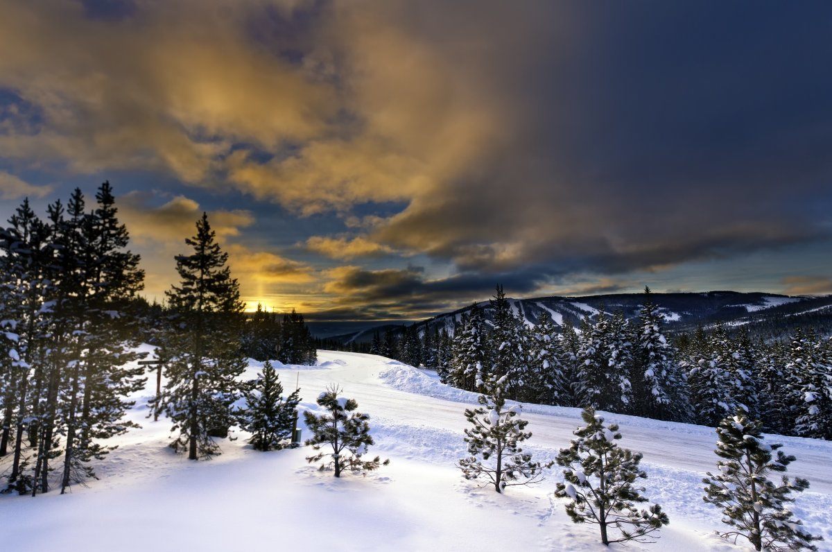 Winter Scenery In Big Sky, Montana