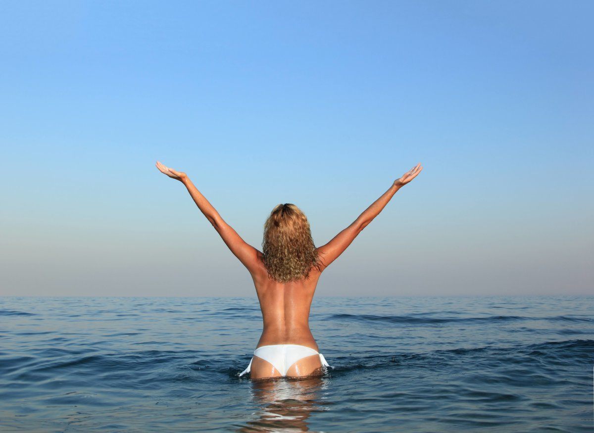 Young Beautiful Fit Topless Woman