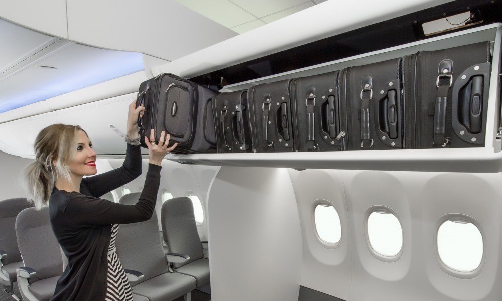 Boeing Space Bins for carry on bags