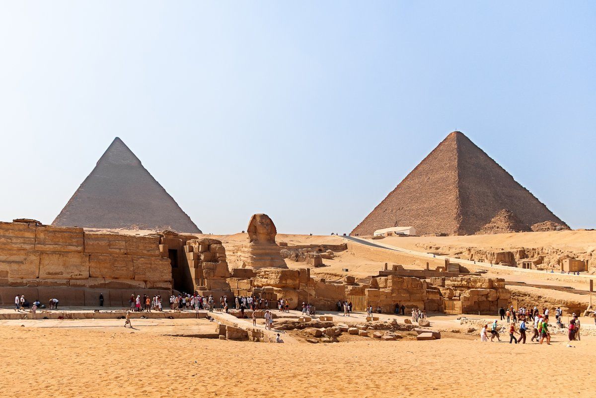 Cairo, Egypt - Complex Of Giza Pyramids And Sphynx