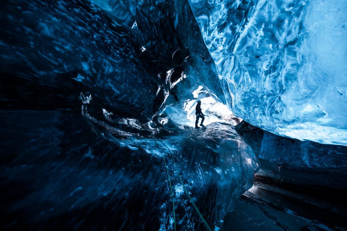 Icecave In A Glacier In Iceland