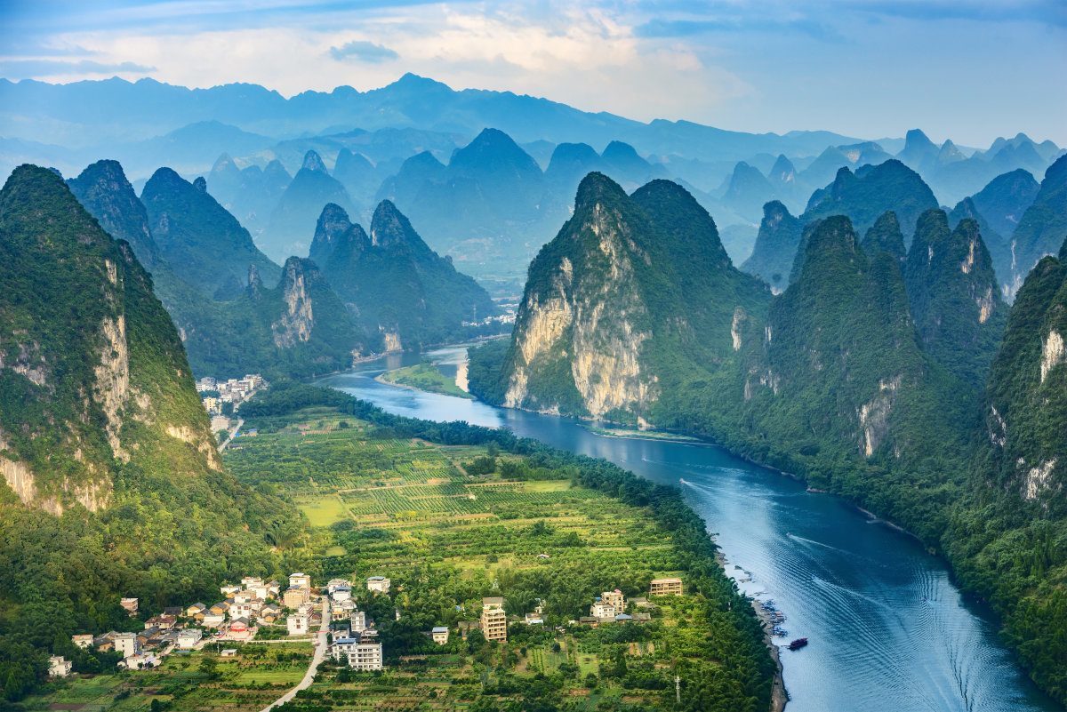 Landscape Of Guilin, Li River And Karst Mountains