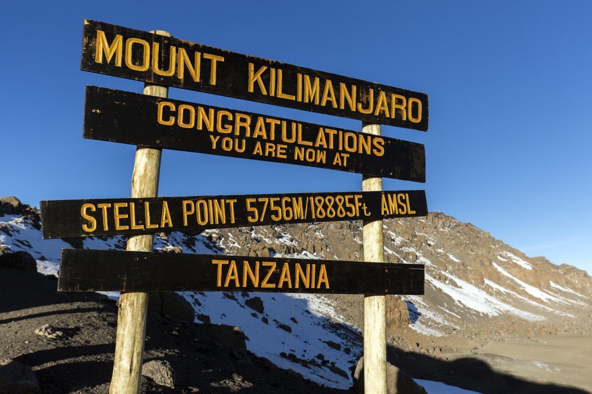 Stella Point On Mount Kilimanjaro In Tanzania, Africa.