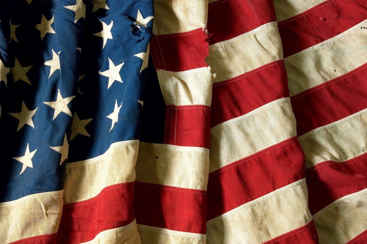 United States Flag, Ripped And Torn