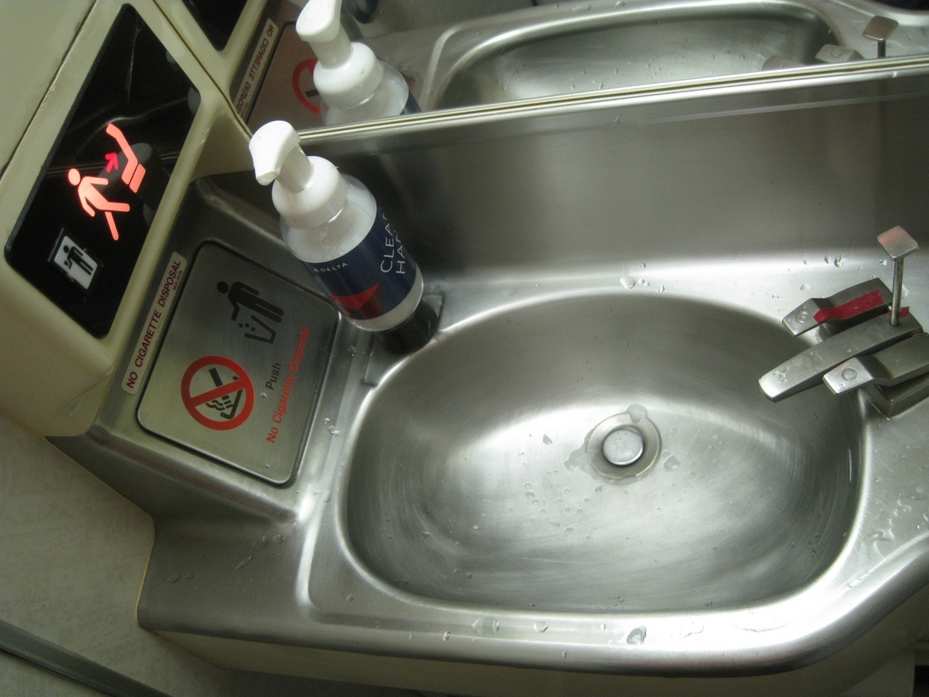Airplane bathroom sink