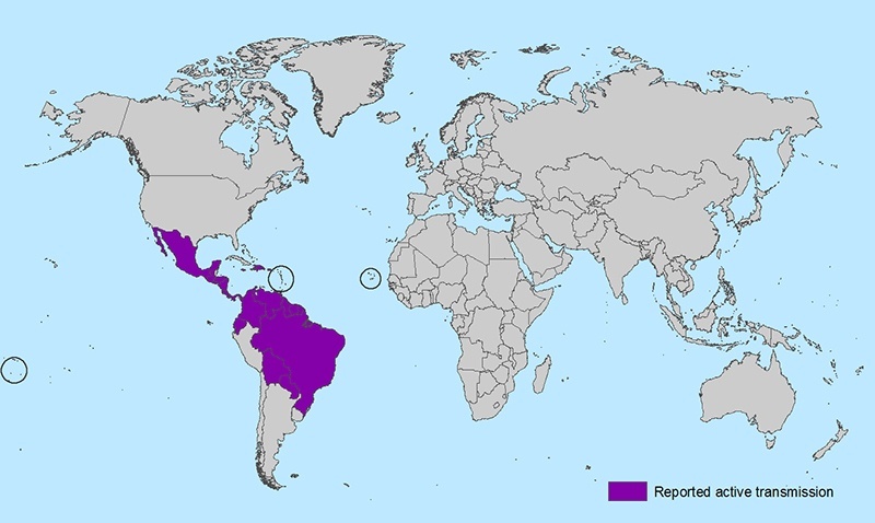 countries with the Zika virus