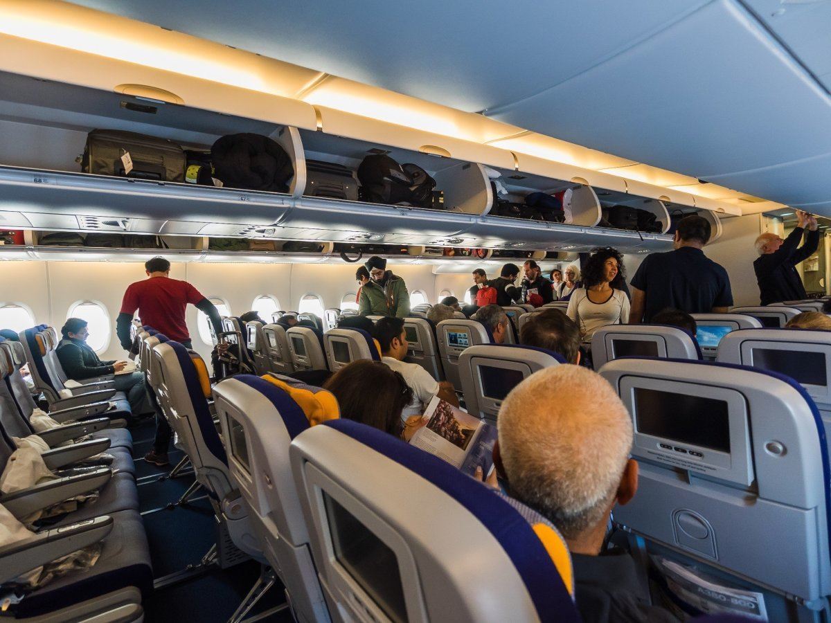 Inside An A380 While Boarding