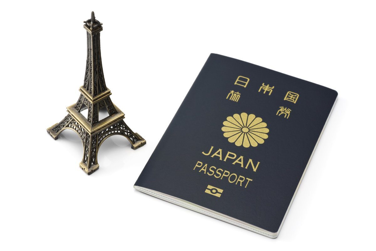 Miniature Eiffel Tower And Passport