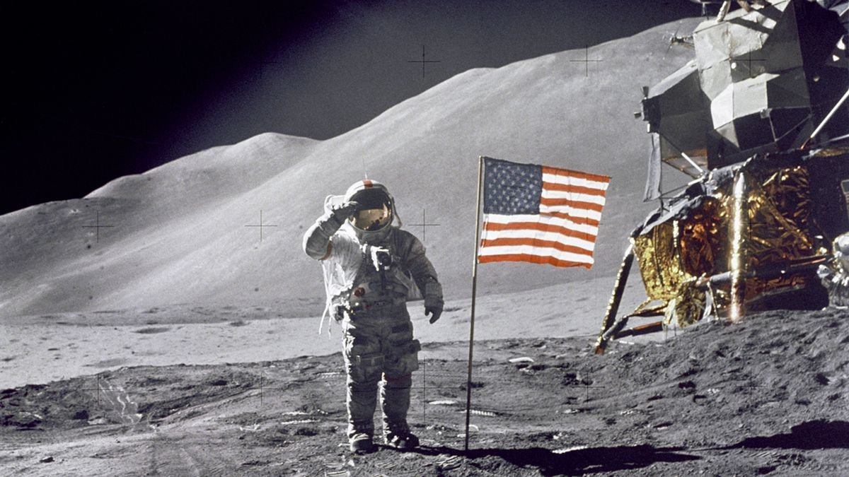Neil Armstrong on the moon
