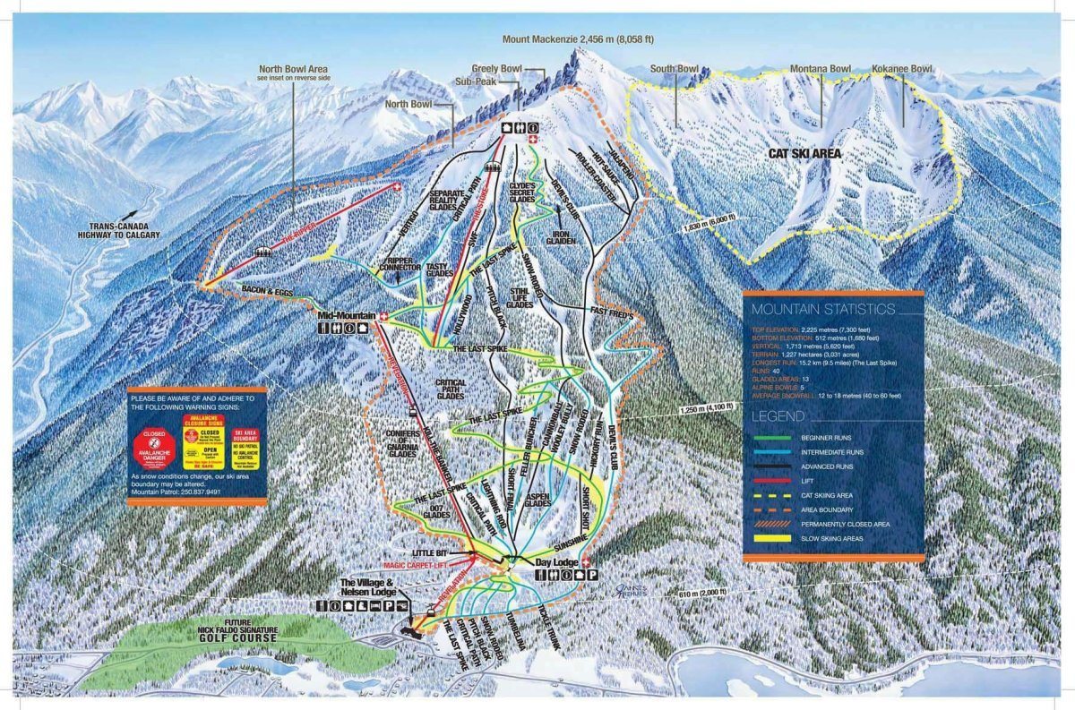 Revelstoke ski map