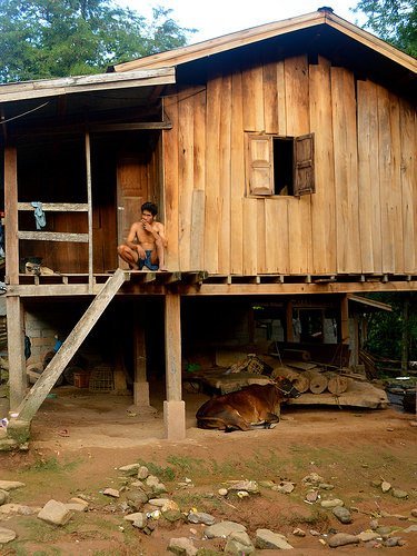 Smoke break in Laos