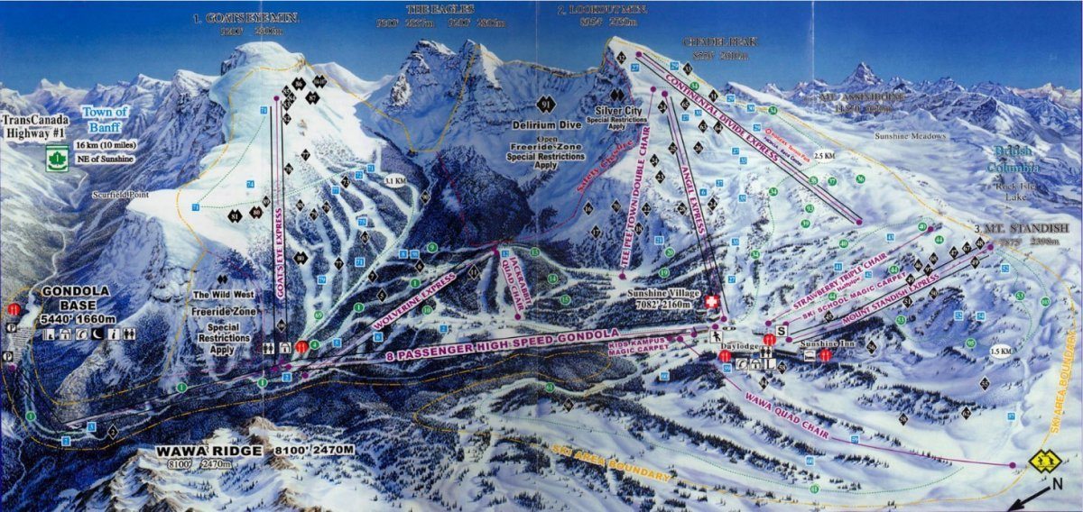 Sunshine Village ski map