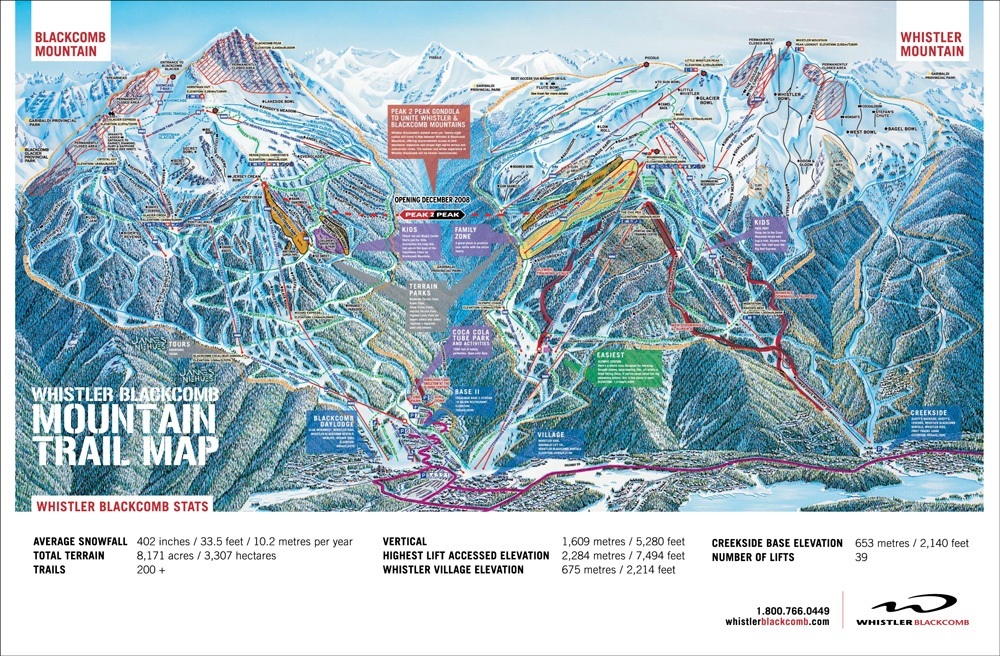Whistler Blackcomb ski map