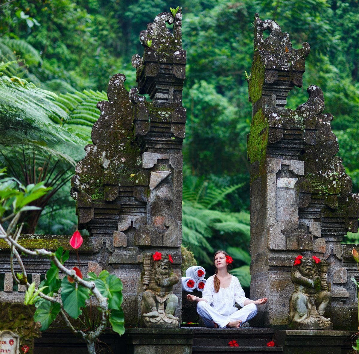 Young Woman Doing Yoga in Bali