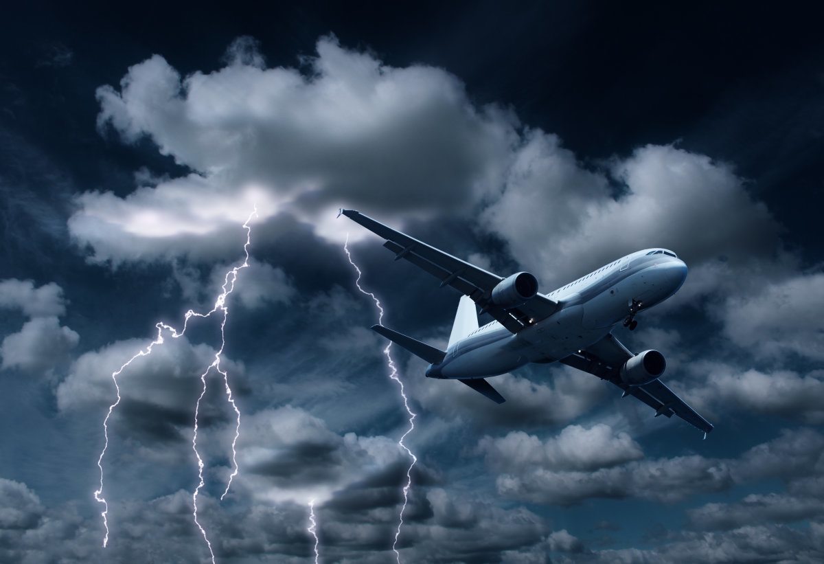 Aeroplane in Turbulent Thunderstorm