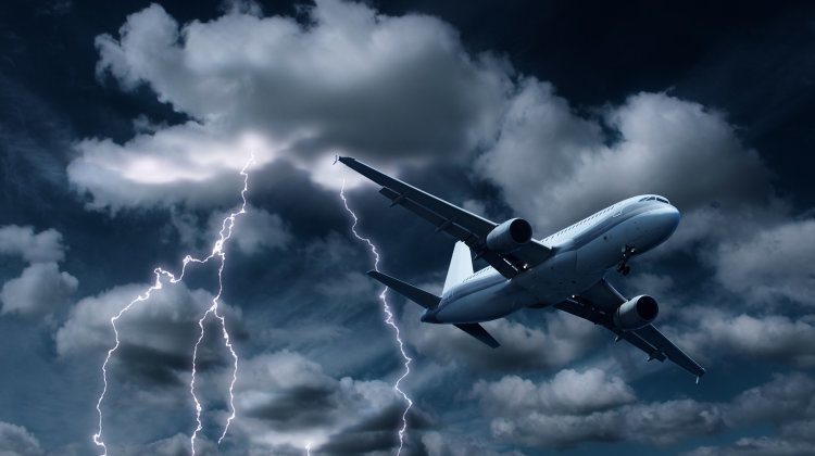 Aeroplane in Turbulent Thunderstorm